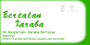 bertalan karaba business card